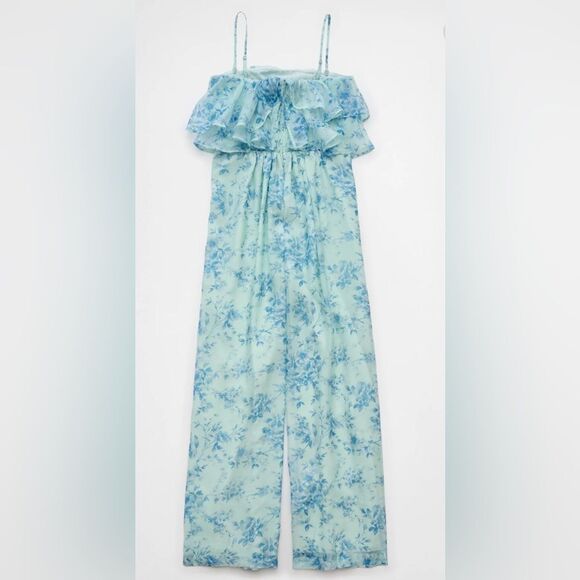 American Eagle Outfitters Strapless Ruffle Jumpsuit in size XL - Picture 5 of 15